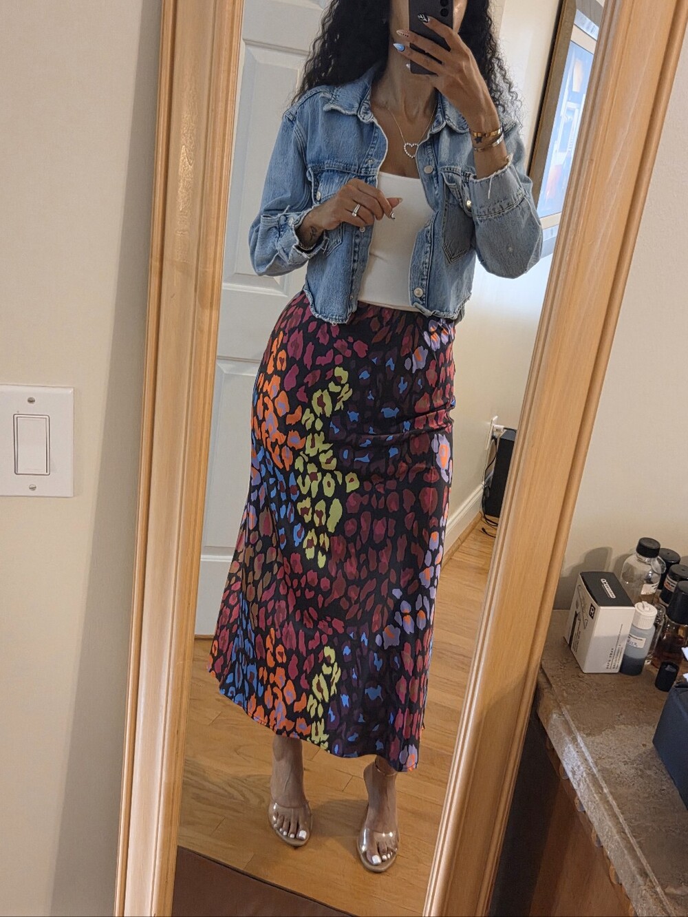 Multicolor Animal-Print Midi Skirt - Black Base